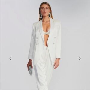 Retrofete Medium Blazer Dress in Cream/Ivory